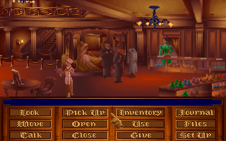 The Lost Files of Sherlock Holmes (DOS) screenshot: A ladies' shop.
