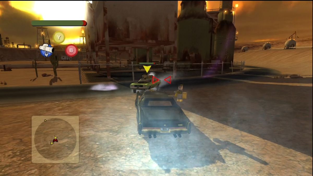 Vigilante 8: Arcade (Xbox 360) screenshot: Battle your opponents around the arena.
