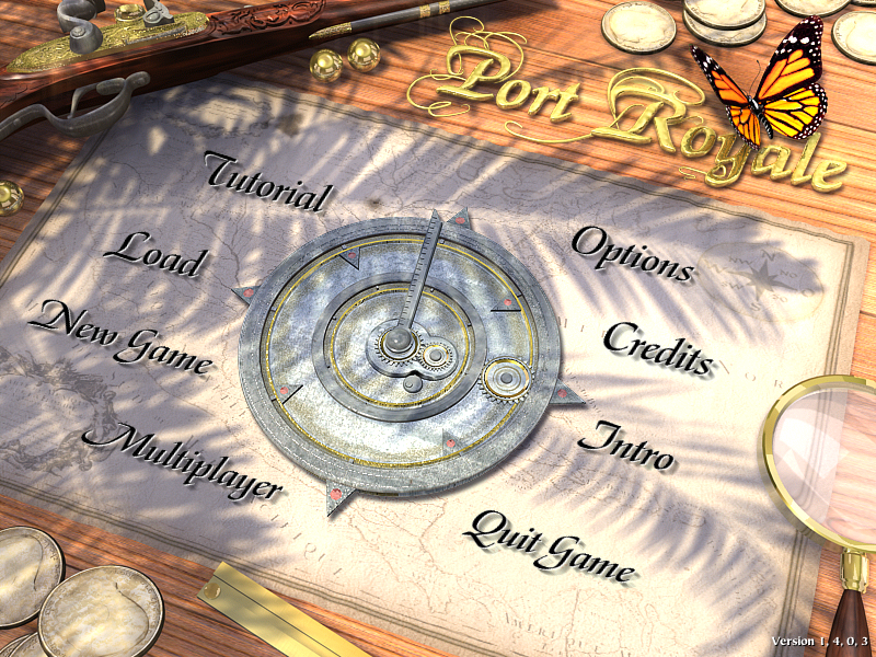 Port Royale (Windows) screenshot: Main menu
