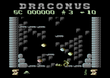 Draconus (Commodore 64) screenshot: I lost a life.