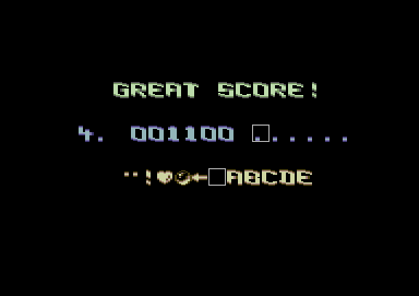 Draconus (Commodore 64) screenshot: I can enter my name for the high scores.