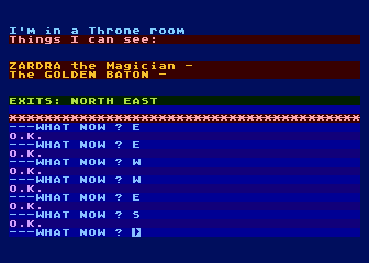 Arrow of Death: Part I (Atari 8-bit) screenshot: I am in the throne room.
