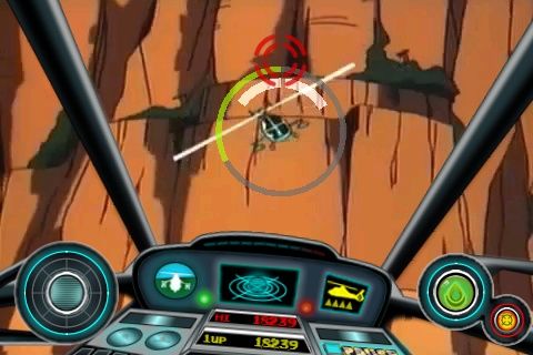 Cobra Command (iPhone) screenshot: Helicopter in front - shoot, damnit!