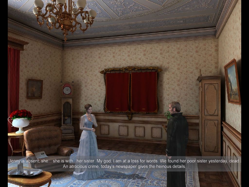 Dracula: Origin (Windows) screenshot: Van Helsing looks into the disappearance of a girl.