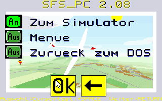 SFS-PC 2.0 (DOS) screenshot: The main menu