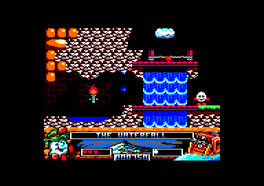 Crystal Kingdom Dizzy (Amstrad CPC) screenshot: The waterfall