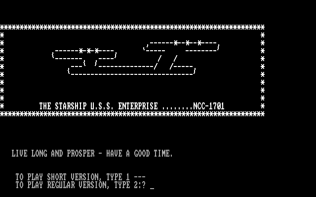 behandeling Beeldhouwwerk Ziektecijfers Screenshot of Super Star Trek (DOS, 1982) - MobyGames