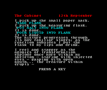 Screenshot of Dr. Jekyll and Mr. Hyde (ZX Spectrum, 1988