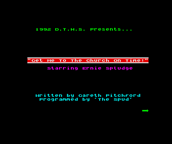 Get Me to the Church on Time! (ZX Spectrum) screenshot: The title screen