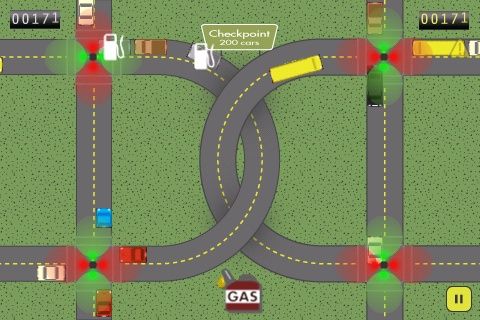Stop & Go (iPhone) screenshot: Two Cars are in serious need of some gas.