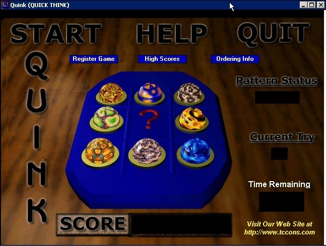 Quink (Quick Think) (Windows) screenshot: The start of a game