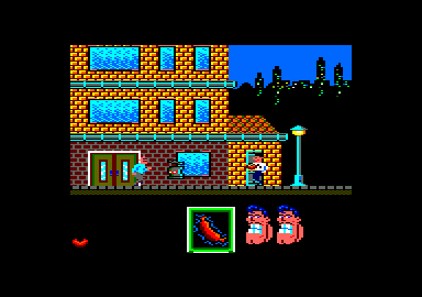 Capitán Sevilla (Amstrad CPC) screenshot: Dangerous streets