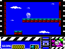Stuntman Seymour (ZX Spectrum) screenshot: Beginning of the epic adventure.