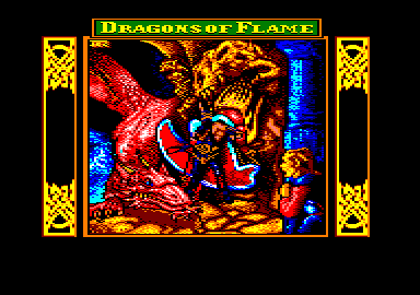 Dragons of Flame (Amstrad CPC) screenshot: Title and loading screen