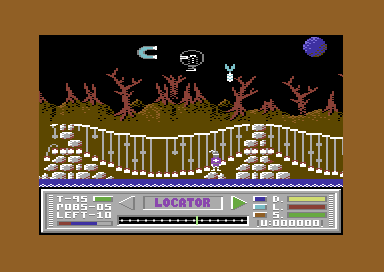 Knight Games 2: Space Trilogy (Commodore 64) screenshot: Blast them.