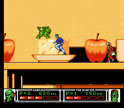 Monster in My Pocket (NES) screenshot: Stage 2 is the kitchen