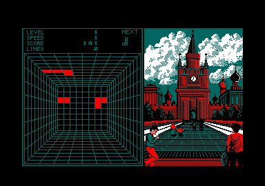 Welltris (Amstrad CPC) screenshot: Level 1