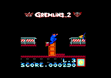Gremlins 2: The New Batch (Amstrad CPC) screenshot: Jumping