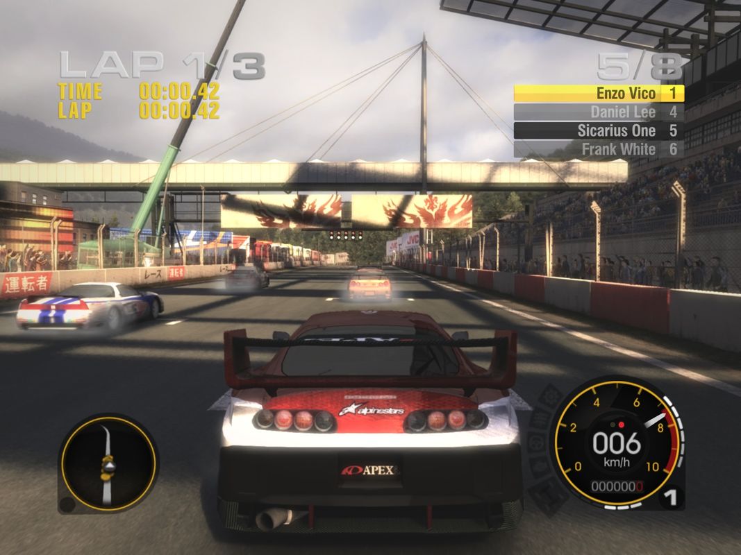 GRID (Windows) screenshot: Driving a Muscle Car in the Pro Tune-series.