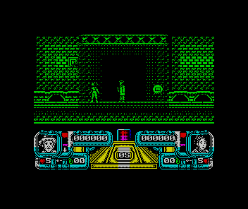 Dalek Attack (ZX Spectrum) screenshot: If playing a 2 player game then the 2nd player controls the companion Ace.
