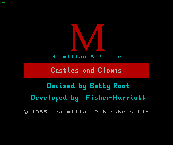 Castles and Clowns (ZX Spectrum) screenshot: The title screen
