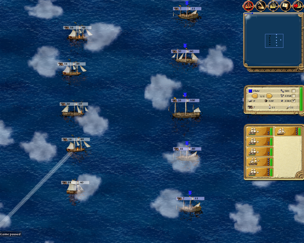 Port Royale (Windows) screenshot: Battle preparations