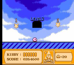Kirby's Adventure (NES) screenshot: Inside a warp zone.