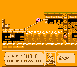 Kirby's Adventure (NES) screenshot: Boarding a ship.