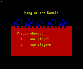 Castles and Clowns (ZX Spectrum) screenshot: King of the Castle game: player selection screen