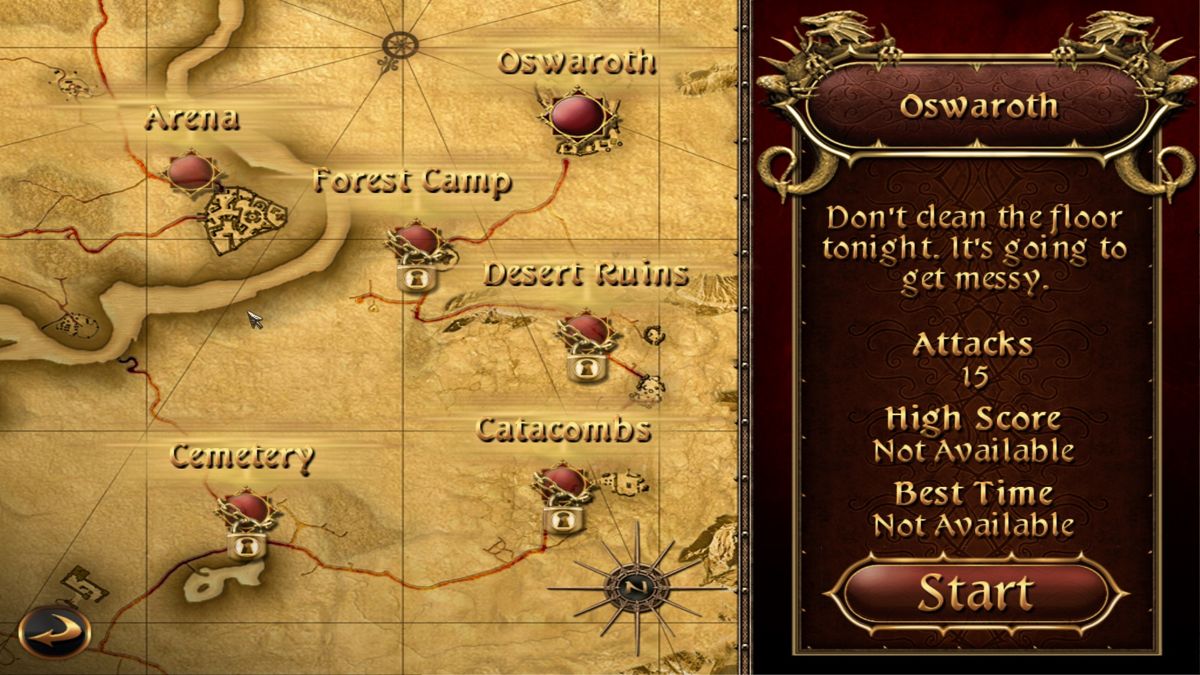 Two Worlds II: Castle Defense (Windows) screenshot: World Map
