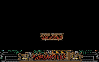 The Munsters (DOS) screenshot: Ups... Game over!