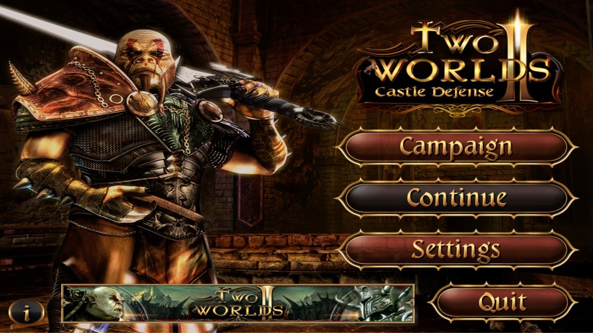 Two Worlds II: Castle Defense (Windows) screenshot: Main Menu