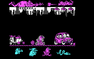 Mortadelo y Filemón II: Safari Callejero (DOS) screenshot: Part 2 - Mortadelo the frog