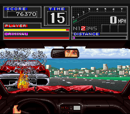 Super Chase: Criminal Termination (SNES) screenshot: Damaged the criminal's car