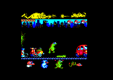 Mortadelo y Filemón II: Safari Callejero (Amstrad CPC) screenshot: Level 2: Mortadelo the frog