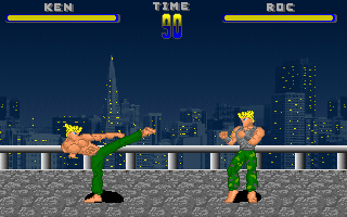 Fatal Challenge (DOS) screenshot: Ken kicks.