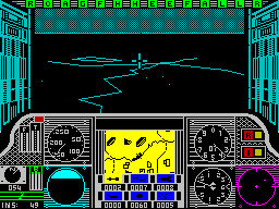 Gunship (ZX Spectrum) screenshot: Picking up SAM warnings
