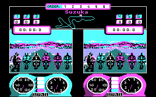 500 cc Grand Prix (DOS) screenshot: The race