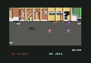 Street Sports Soccer (Commodore 64) screenshot: Playing on field 1 (disk version)