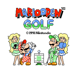 Mario Open Golf (NES) screenshot: Title Screen