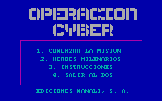 Operación Cyborg (DOS) screenshot: Main menu