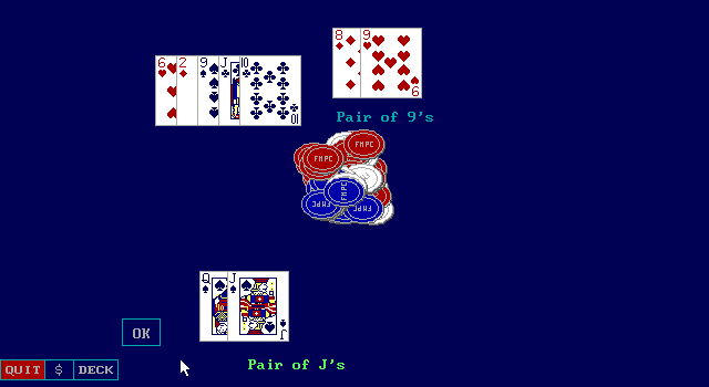 Ante-Up at The Friday Night Poker Club (DOS) screenshot: I won that round!