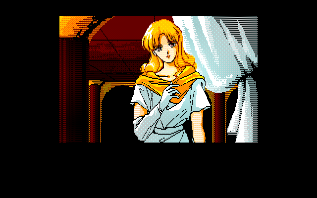 Arcus II: Silent Symphony (PC-88) screenshot: ...pretty anime girls...