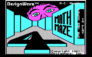 Math Maze (PC Booter) screenshot: Main title screen, CGA