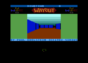 Wayout (Atari 8-bit) screenshot: Moving along the wall