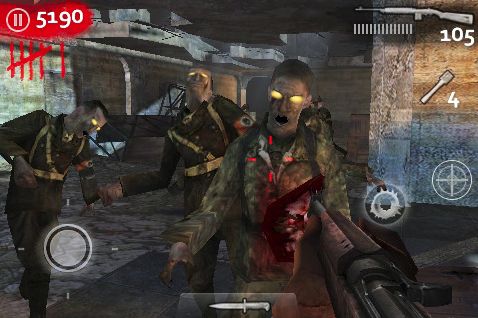 Call of Duty: World at War - Zombies (iPhone) screenshot: Zombies