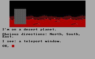 Trekboer (DOS) screenshot: Arrived on a desert planet