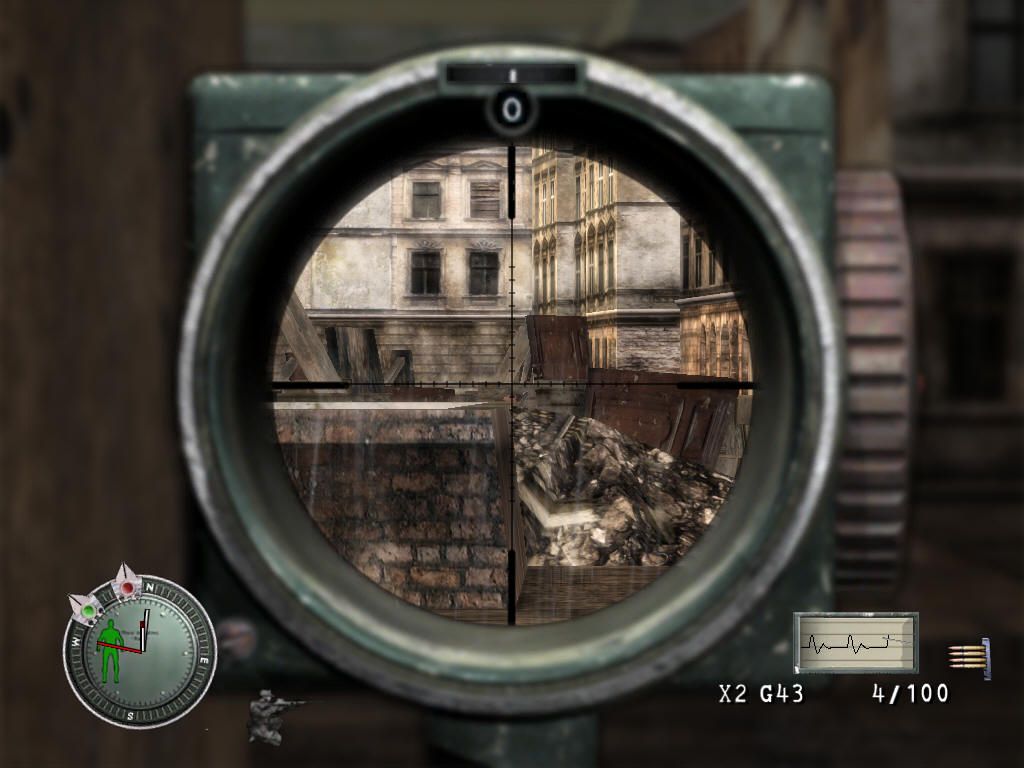 Sniper Elite (Windows) screenshot: Through the scope.