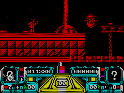 Dalek Attack (ZX Spectrum) screenshot: The first boss you encounter.