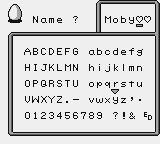 Tamagotchi (Game Boy) screenshot: Give your pet a name